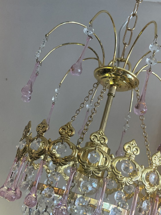 Suspension vintage rose en forme de larme des années 60 de Murano – Lustres, Copper, Crystal (photo 8 of 8)