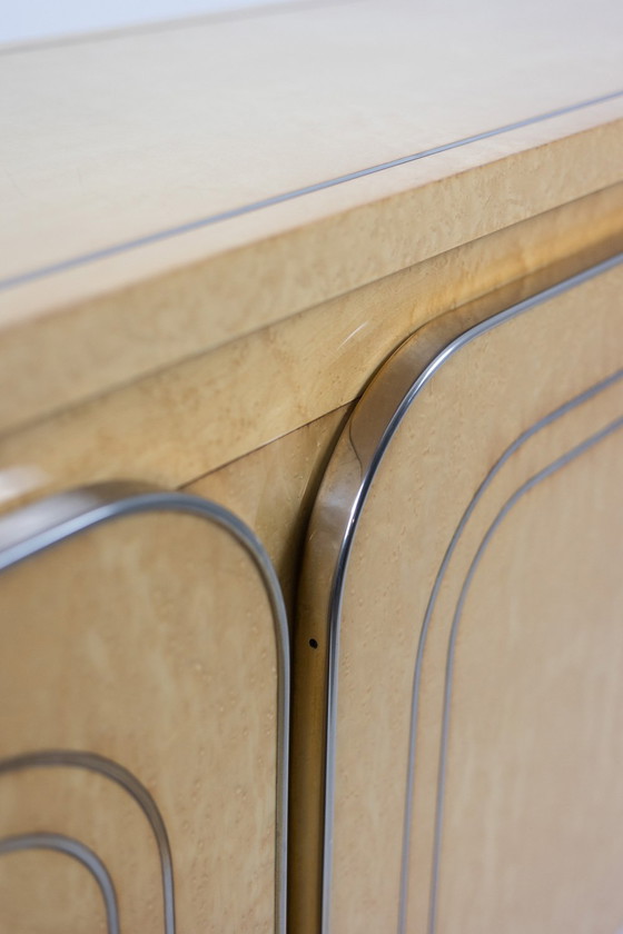 Image 1 of Aparador de madera de abedul de cuatro puertas, década de 1970