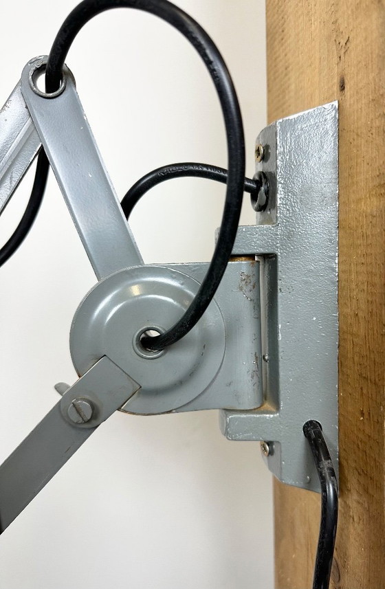 Image 1 of Grey Industrial Scissor Wall Lamp from Elektroinstala, 1960s