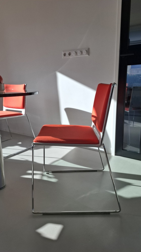 6 x LaFilò Stackable Chairs Designed by Basaglia & Natalia Rota Nodari Italy – Dining chairs, Plastic, Textile (photo 3 of 5)