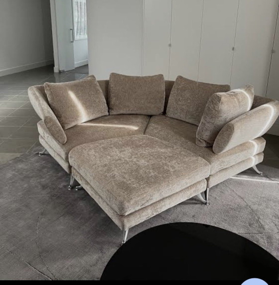 Rolf Benz 222 Corner Sofa Seating Island – Textile, Chrome (photo 7 of 11)