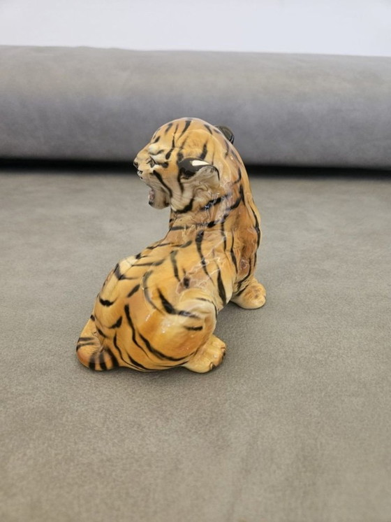 Image 1 of Tiger figurine porcelain by Ronzan Italy ~1950