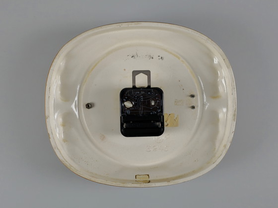 Image 1 of 1970s Vintage KIENZLE Fat-Lava Glazed Ceramic Wall Clock — West Germany Wave-Like Wall Clock.