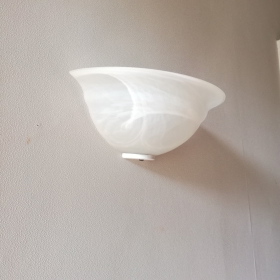 Image 1 of Milky Glass Half Bell Wall Sconce