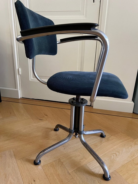 Image 1 of Original 1930s Gispen 354 office chair blue II
