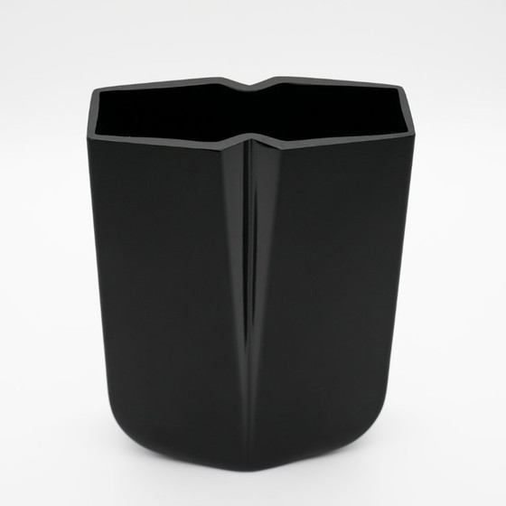 Image 1 of Peill & Putzler Satin Black Glass Vase – Sculptural Postmodern Design, Germany, 1970s–1980s
