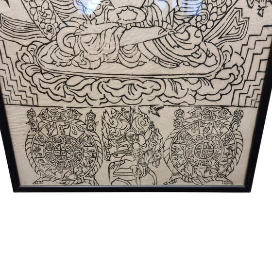 Image 1 of Tibetan woodcut print with gods