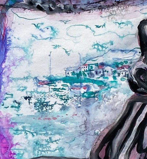 Image 1 of Expressionistische en erotische compositie van N. Boéri Véfour. Frankrijk, jaren 60.