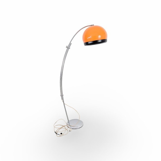 Image 1 of Original Space Age Bogenlampe 1970 orange Stehleuchte Midcentury