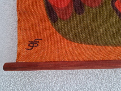 Vintage Wandteppich mit Huhn und Küken von Hans Jurgen Schöbel - 70er Jahre – wanddecoratie, Textile (photo 2 of 6)