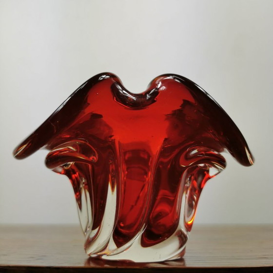 Image 1 of Vintage glazen schaaltje, asbak. Italiaans glas