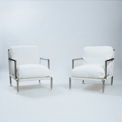 2x Corso Nest Fauteuils de jardin Chaises blanches, Italie