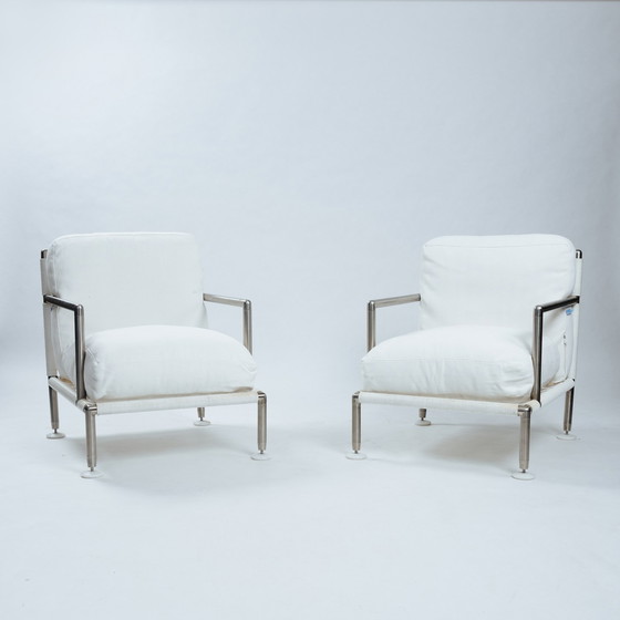 Image 1 of 2x Corso Nest Tuin Fauteuils Witte Stoelen, Italy