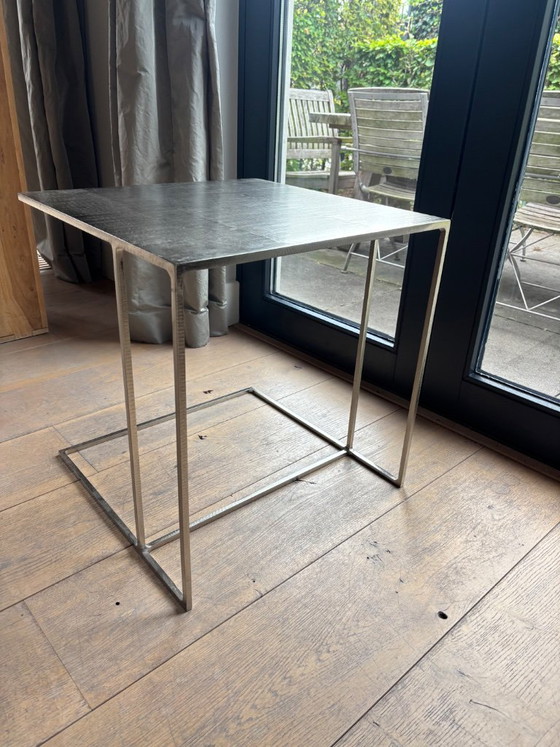 Minotti Leger side table, brushed metal (photo 6 of 7)