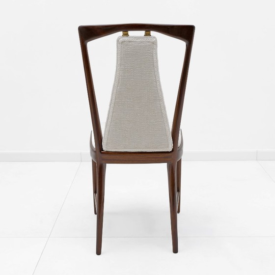 Image 1 of Set of 6 Osvaldo Borsani Mid-Century Modern Italian Bouclè Dining Chairs, 50s