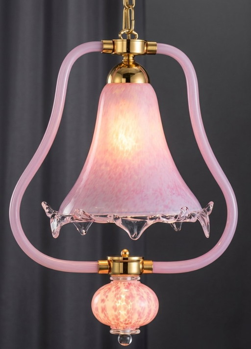 Murano Lampadario Colore Rosa-Seta Arte Veneziana Collezione Lulù Sylcom (Fuori Produzione) Nuovo