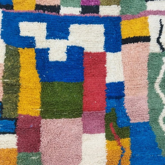 Image 1 of Azilal-Wollteppich, farbenfroh – handgewebte Naturwolle (256×146 cm)