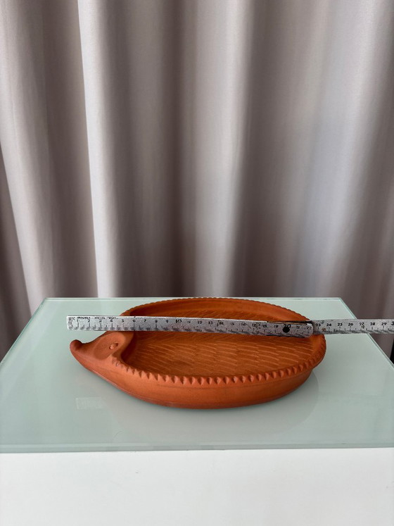 Piatto vintage in terracotta a forma di riccio per crescione, prodotto dalla B.A.F. Germania Ovest | Anni '70 (photo 9 of 10)