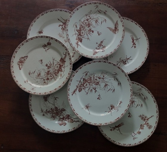 Image 1 of 7 platos llanos de loza Sarreguemines U&C "Carmen"