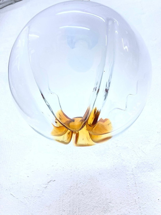 Image 1 of Lampada a sospensione italiana a globo in vetro, stile metà secolo, anni '60/'70.