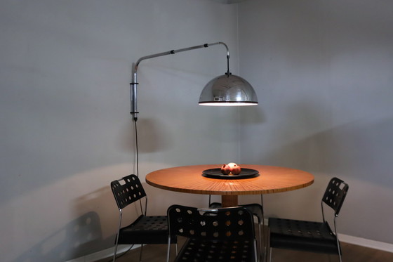 Image 1 of Vintage Extendable Hanging Chrome Wall Lamp 1970s