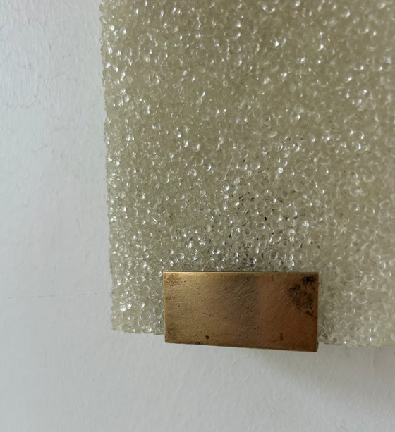 Image 1 of Paar wandlampen in graniet perspex en messing, Frankrijk 1960