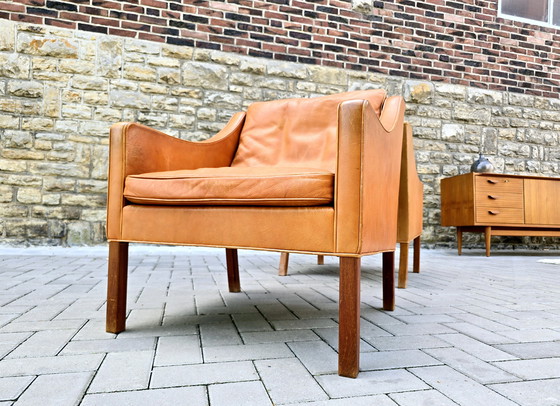 Image 1 of Borge Mogensen Frederica Fauteuil en cuir Vintage 60s 70s Loft Sudio
