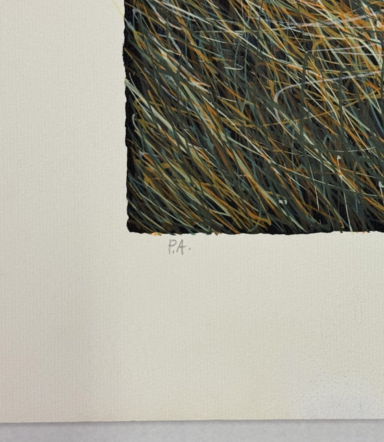 Image 1 of Franco Azzinari zeefdruk, Mediterraan landschap, 60x80cm, moderne kunst