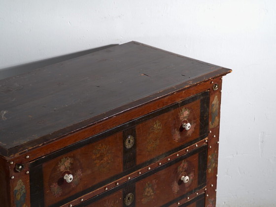 Cassettiera popolare antica dipinta – Austria, circa 1900 – Cassettiere, Porcelain, Wood (photo 16 of 40)
