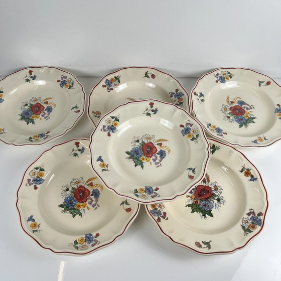 Set di 6 Piatti Fondi "Agreste" Sarreguemines, XX Secolo – Stoviglie, Ceramic (photo 7 of 8)