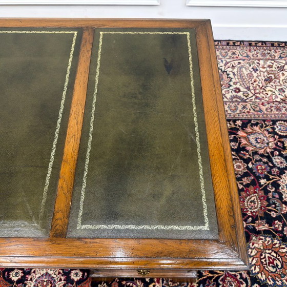 RAC Engels Chesterfield Bureau Groen Leder Eik – Royal Antique Collection, Leather, Wood (photo 18 of 20)