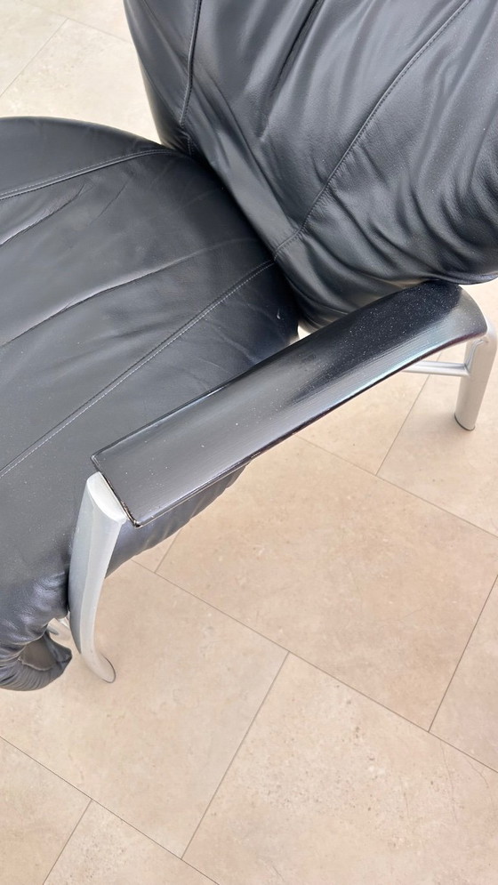 Image 1 of Sillón reclinable Bonaldo, cuero negro,