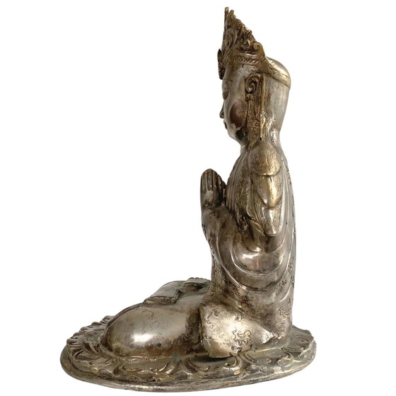 Kwan Yin Ladakh antico – Mudra Namaskara del XVIII secolo – Sculture, Bronze (photo 7 of 10)