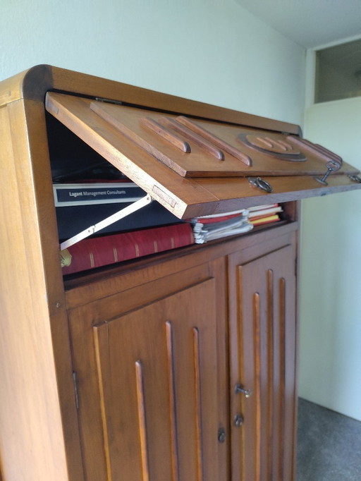 Mobiletto notarile d'epoca Art Déco/Scuola di Amsterdam