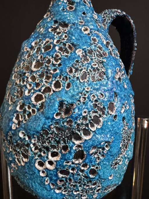 Brocca in ceramica con schiuma Vallauris, anni '60