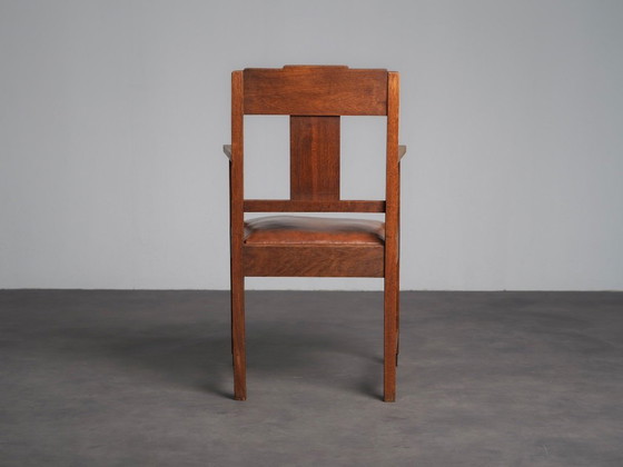 Paire de fauteuils Art déco de l'école d'Amsterdam, Pays-Bas, années 1930 – Chaises de salle à manger, Wood (photo 5 of 9)