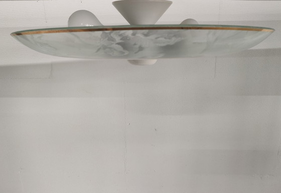 Image 1 of Large vintage 1960s/70s glass ceiling light.