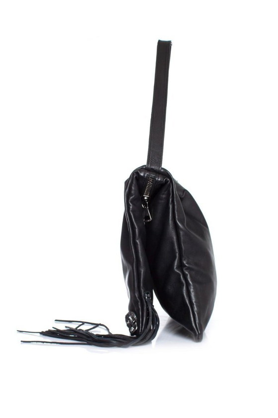 Image 1 of Maison Du Posh, borsa a tracolla con patta pieghevole, frange e teschio