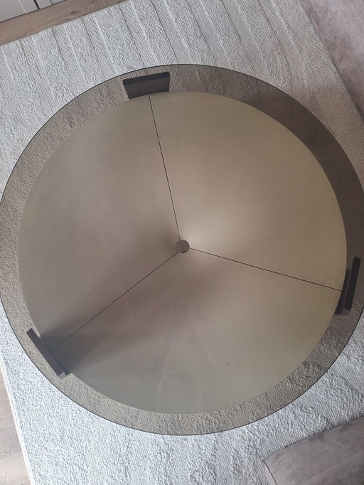 Vintage salontafel gerookt glas