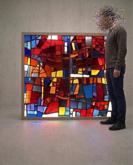 Vetrata Vintage Mid Century 1960 – Arte in vetro, Glass, Metal (photo 3 of 10)