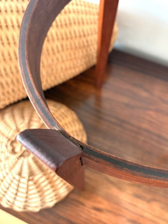 Image 1 of Seltener dänischer Dreibein-Rattankorb von J. Kjaersulf aus den 1960er Jahren