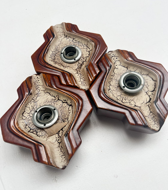 Image 1 of Set of 3 ceramic wall lamps by PAN Keramik, 1960s