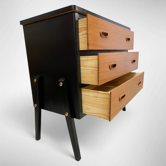 Image 1 of Commode vintage à 3 tiroirs en placage de teck