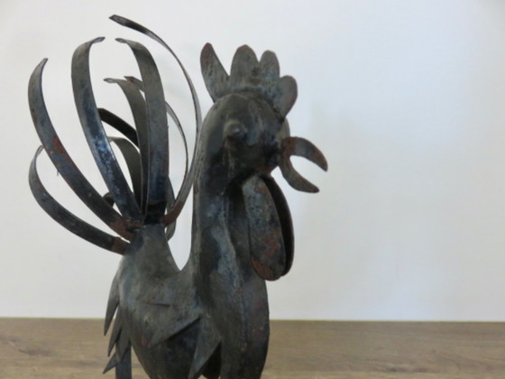 Image 1 of Scultura in metallo "Il Gallo" nello stile di Jean Touret e Michel Anasse, circa 1960.