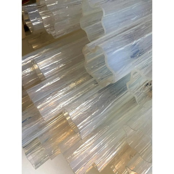 Image 1 of Lampadario da soffitto Tronchi in vetro stile Murano opale