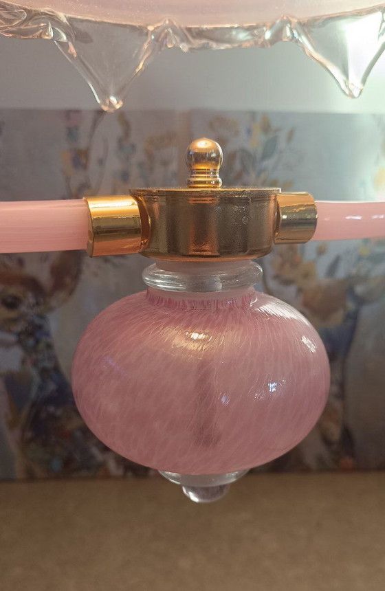 Image 1 of Murano Lampadario Colore Rosa-Seta Arte Veneziana Collezione Lulù Sylcom (Fuori Produzione) Nuovo