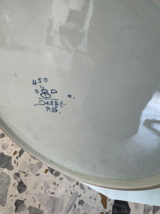 P.B. Delft – Grande piatto ottagonale in ceramica blu di Delft – Dipinto a mano – Circa 1900-1928 (photo 2 of 5)