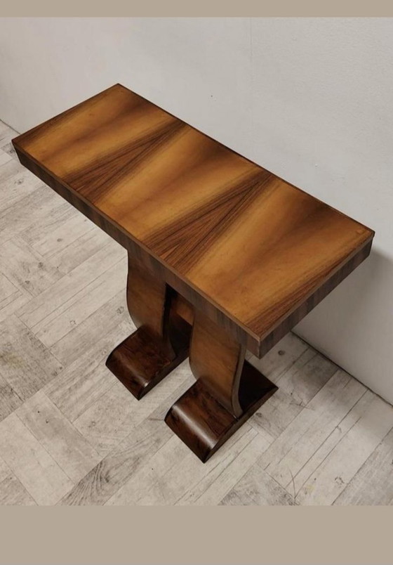 Image 1 of Art Deco Console Table – Walnut Wood – 1940s/50s
