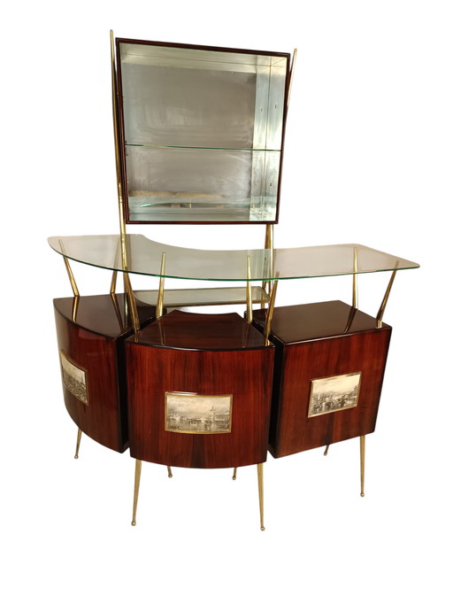 Giò Ponti-style bar cabinet