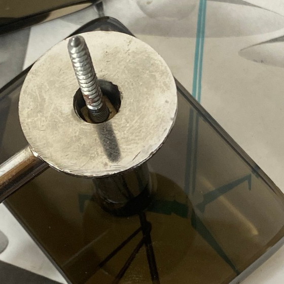 Set di 2 appendini vintage in vetro fumé marrone e acciaio inox Fontana Arte / Veca – Oggetti decorativi (photo 4 of 9)